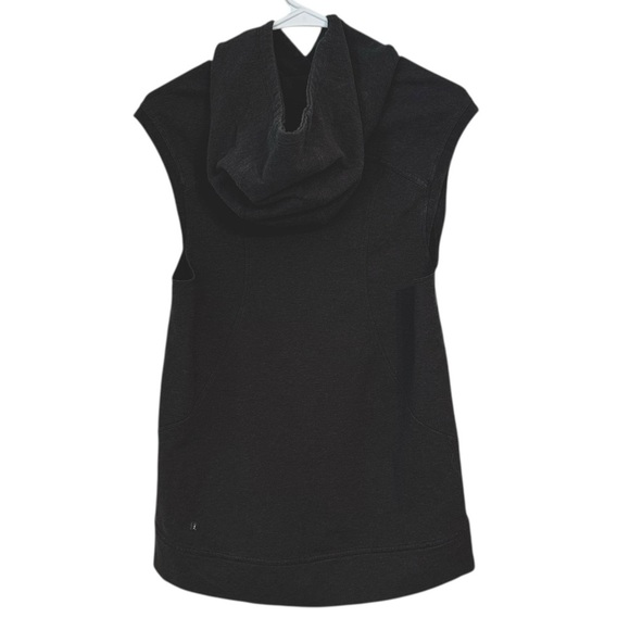 Lululemon Blissed Out Sleeveless Hoodie Heathered Black Gray 6 - Picture 9 of 12